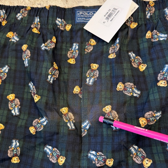 Vintage NWT Men's Polo by Ralph Lauren XL Plaid boxer shorts with Teddy bears - Picture 5 of 16